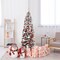 Pre-lit Snow Flocked Artificial Pencil Christmas Tree with 250 LED Lights